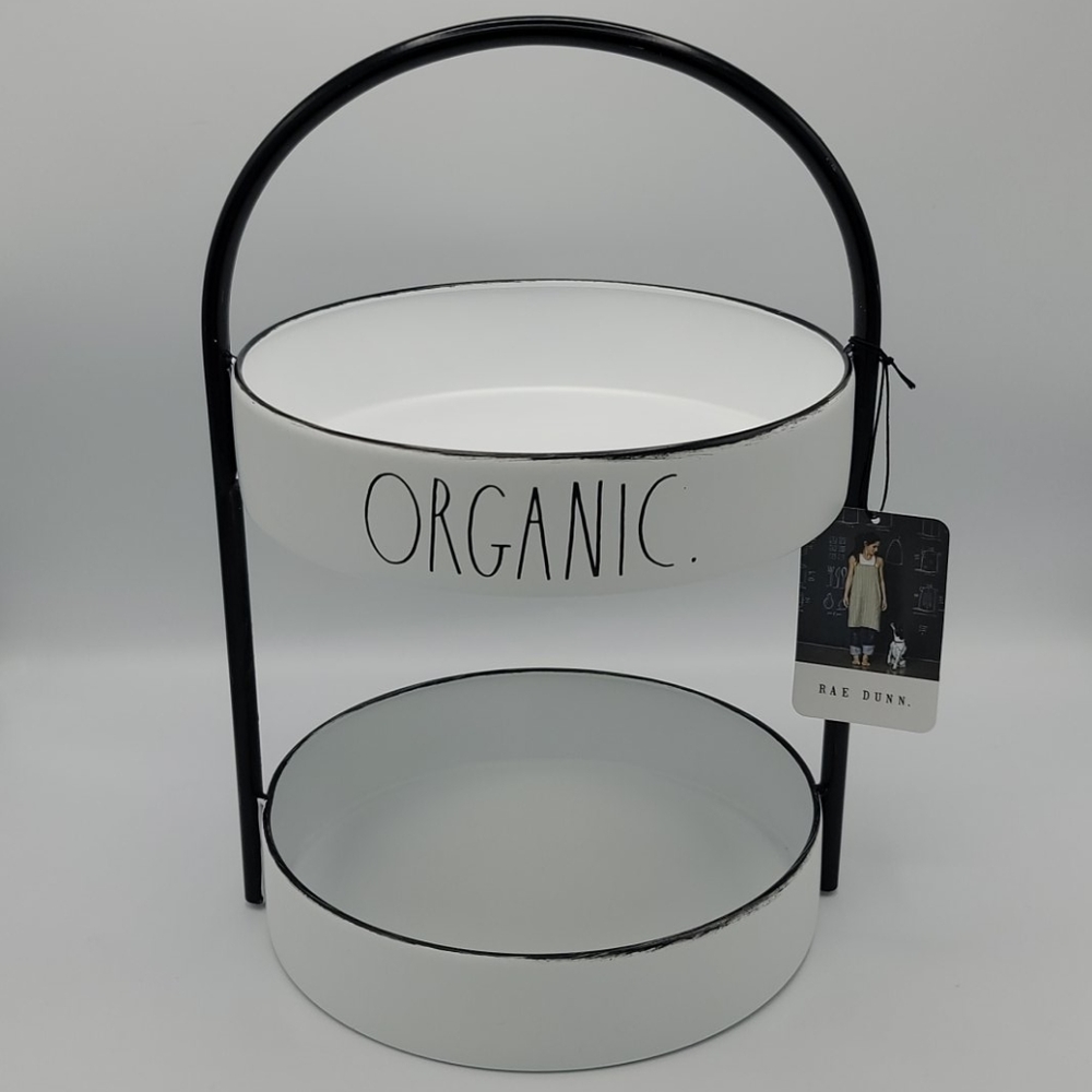 Rae Dunn ORGANIC 2 tiered kitchen tray